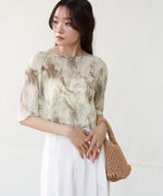 ニュアンスプリントシアーカットソー