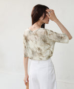 ニュアンスプリントシアーカットソー