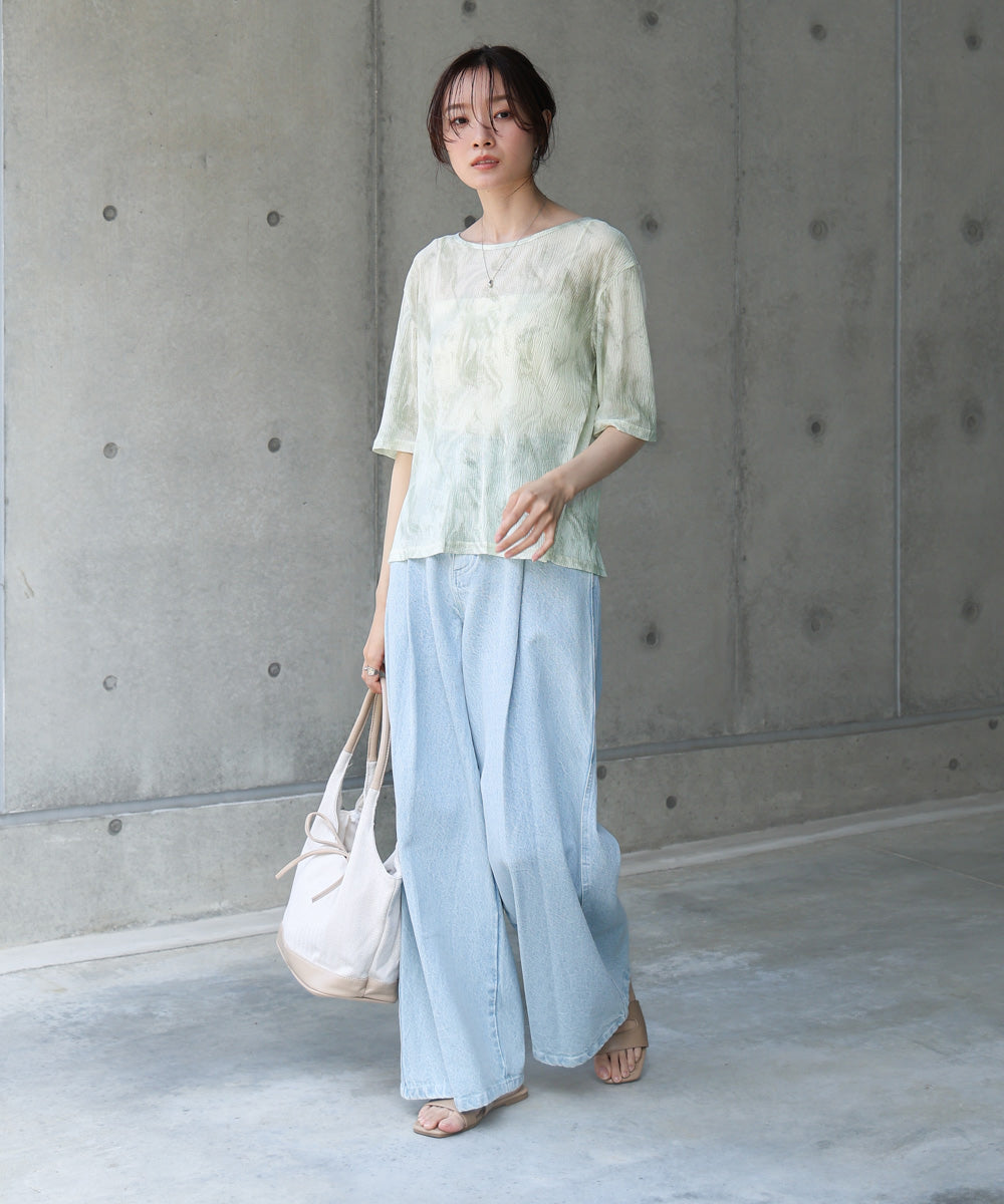 ニュアンスプリントシアーカットソー