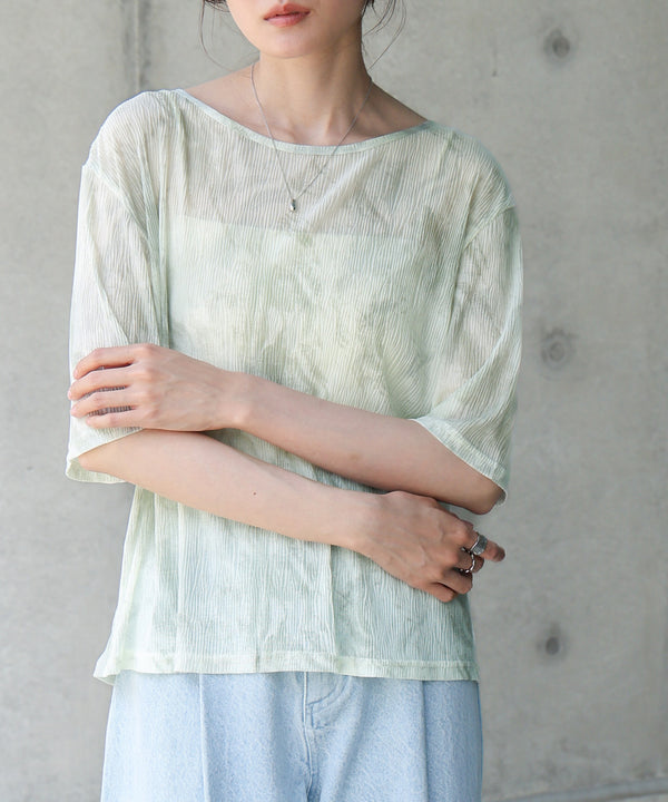 ニュアンスプリントシアーカットソー