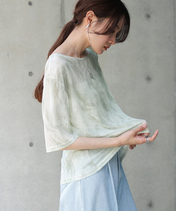 ニュアンスプリントシアーカットソー