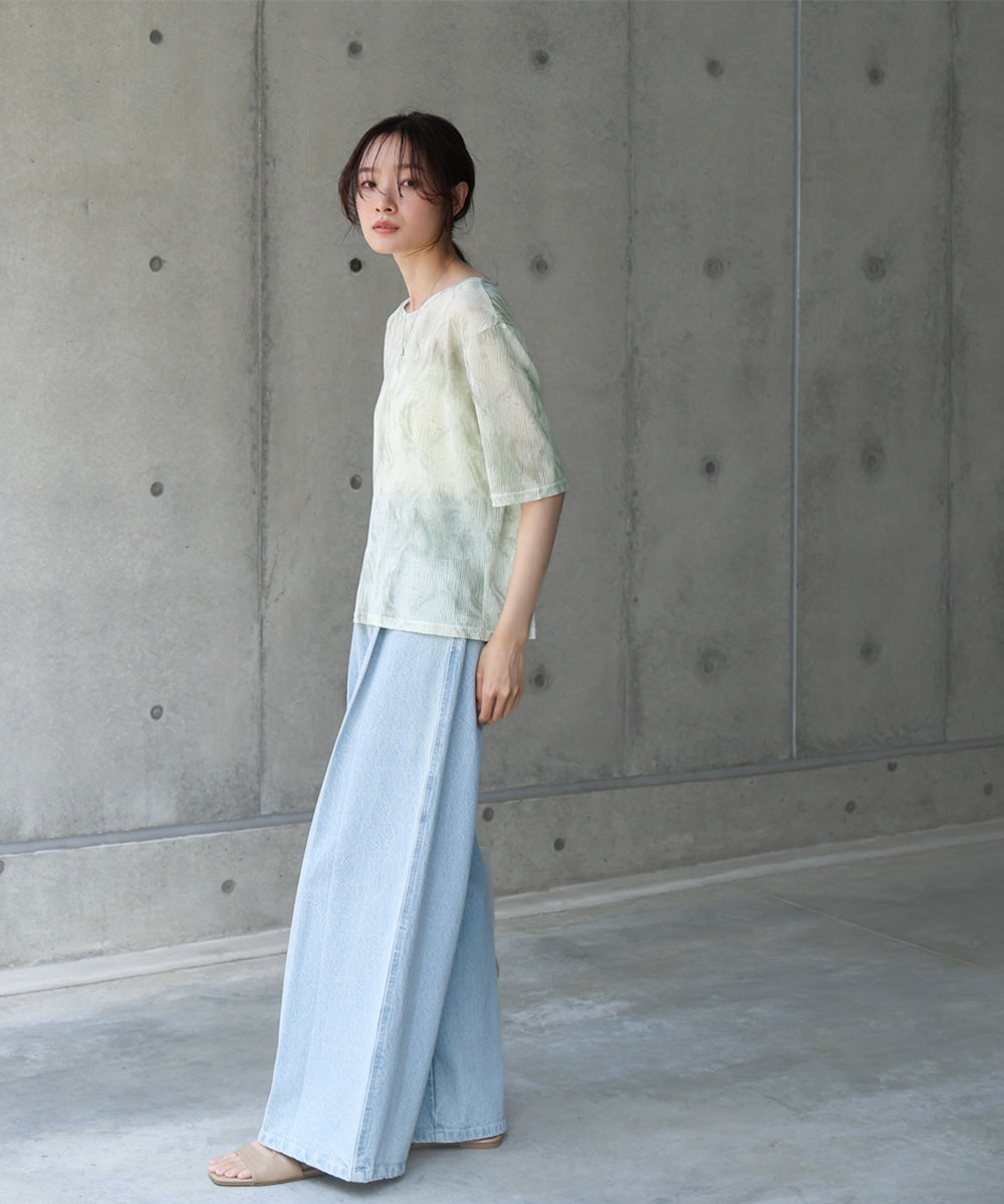 ニュアンスプリントシアーカットソー