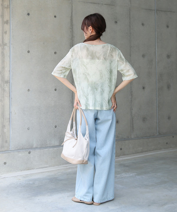 ニュアンスプリントシアーカットソー