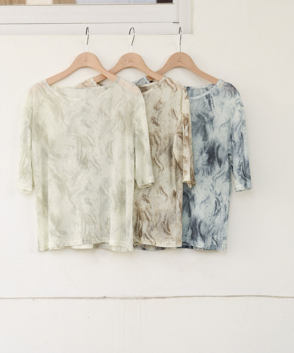 ニュアンスプリントシアーカットソー