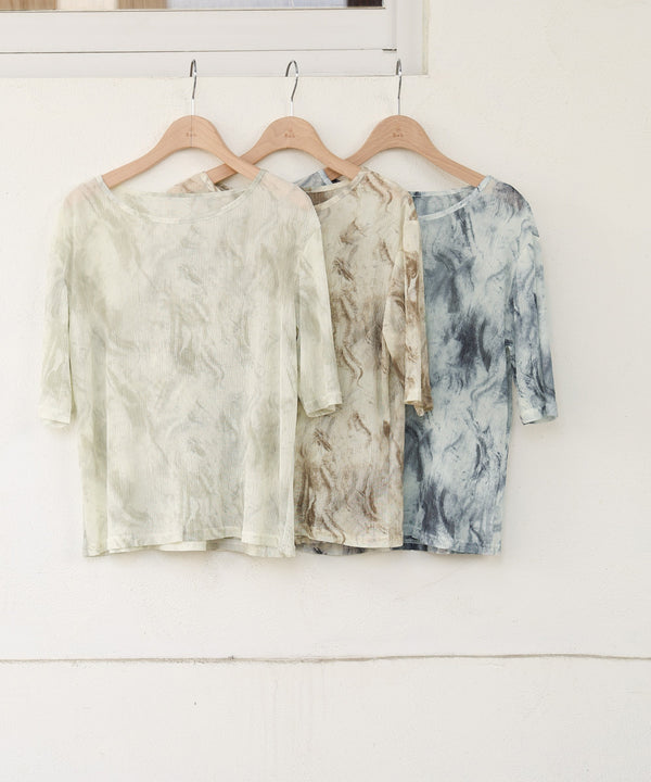 ニュアンスプリントシアーカットソー