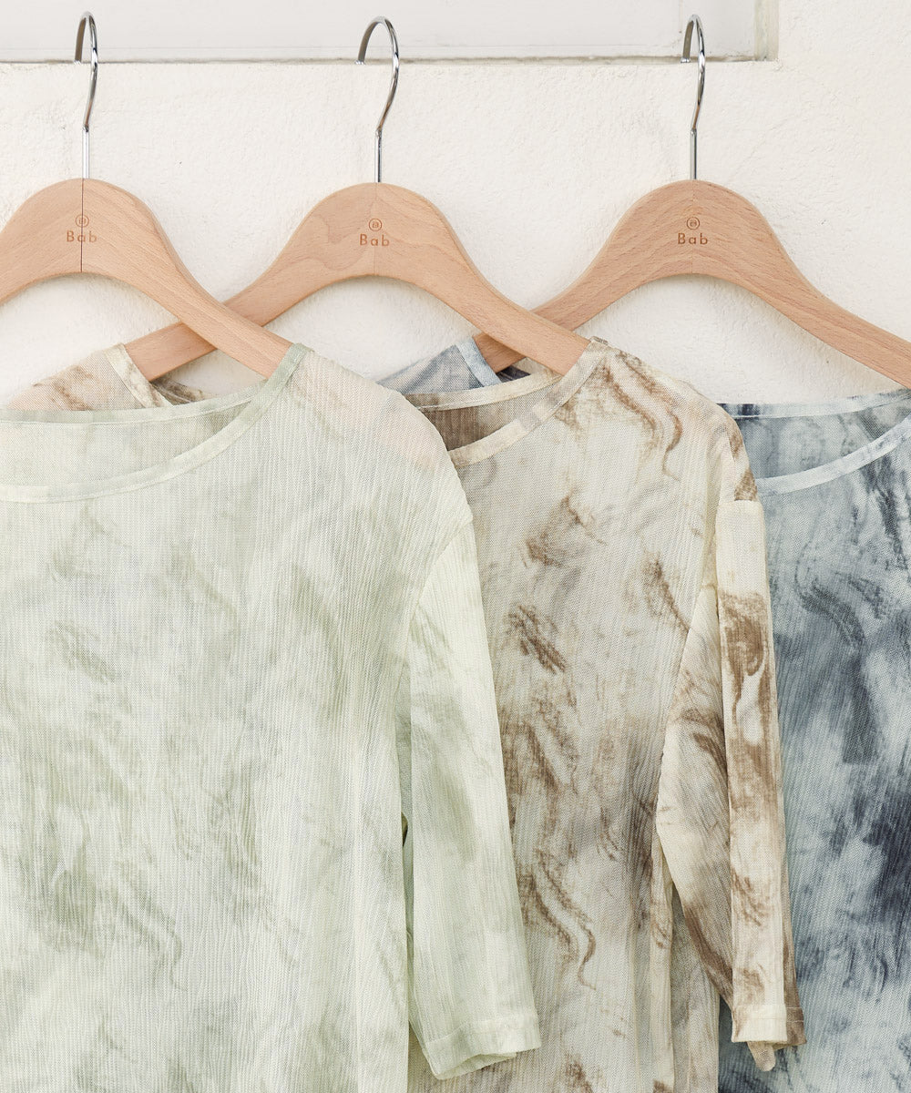 ニュアンスプリントシアーカットソー