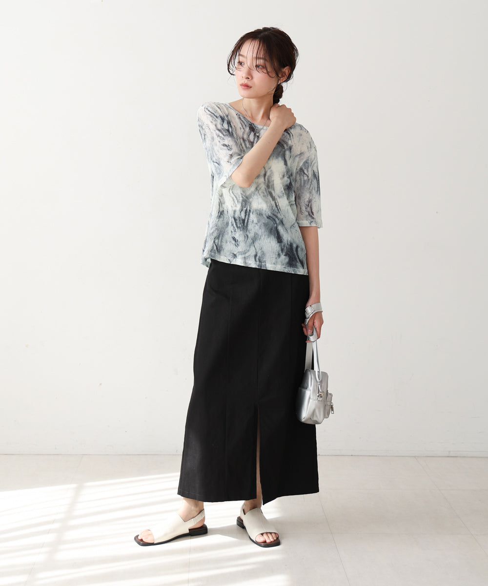 ニュアンスプリントシアーカットソー