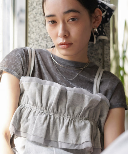 【新色追加】シアーベロアフレンチスリーブカットソー