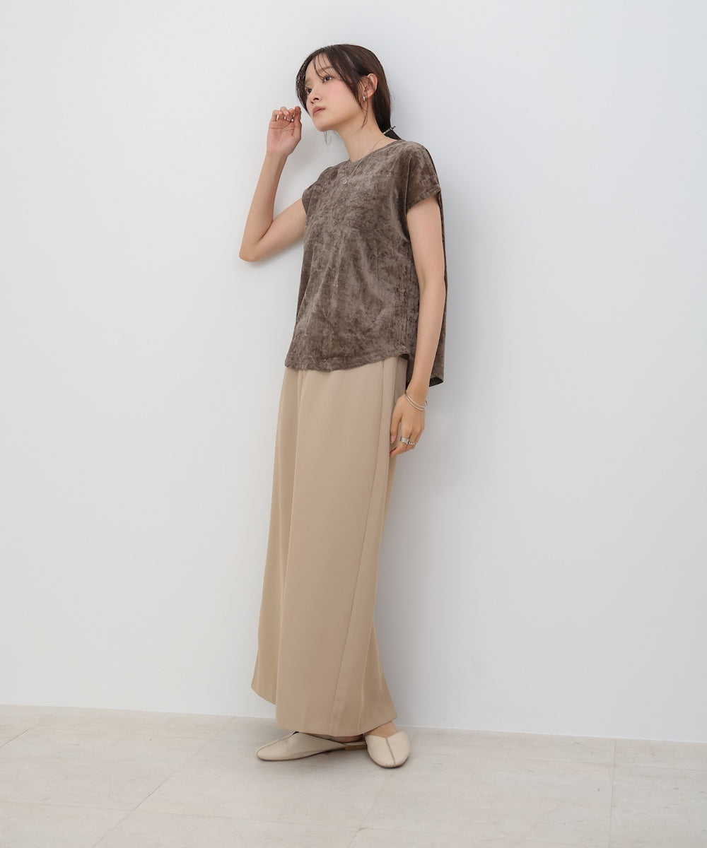 【新色追加】シアーベロアフレンチスリーブカットソー