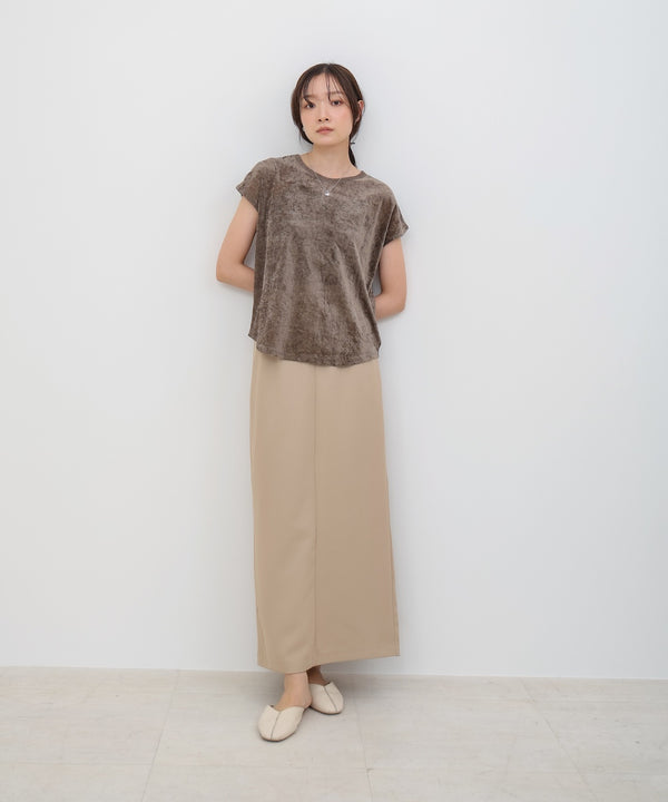 【新色追加】シアーベロアフレンチスリーブカットソー