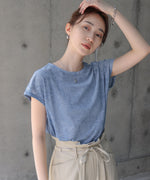 【新色追加】シアーベロアフレンチスリーブカットソー