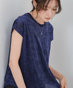 【新色追加】シアーベロアフレンチスリーブカットソー