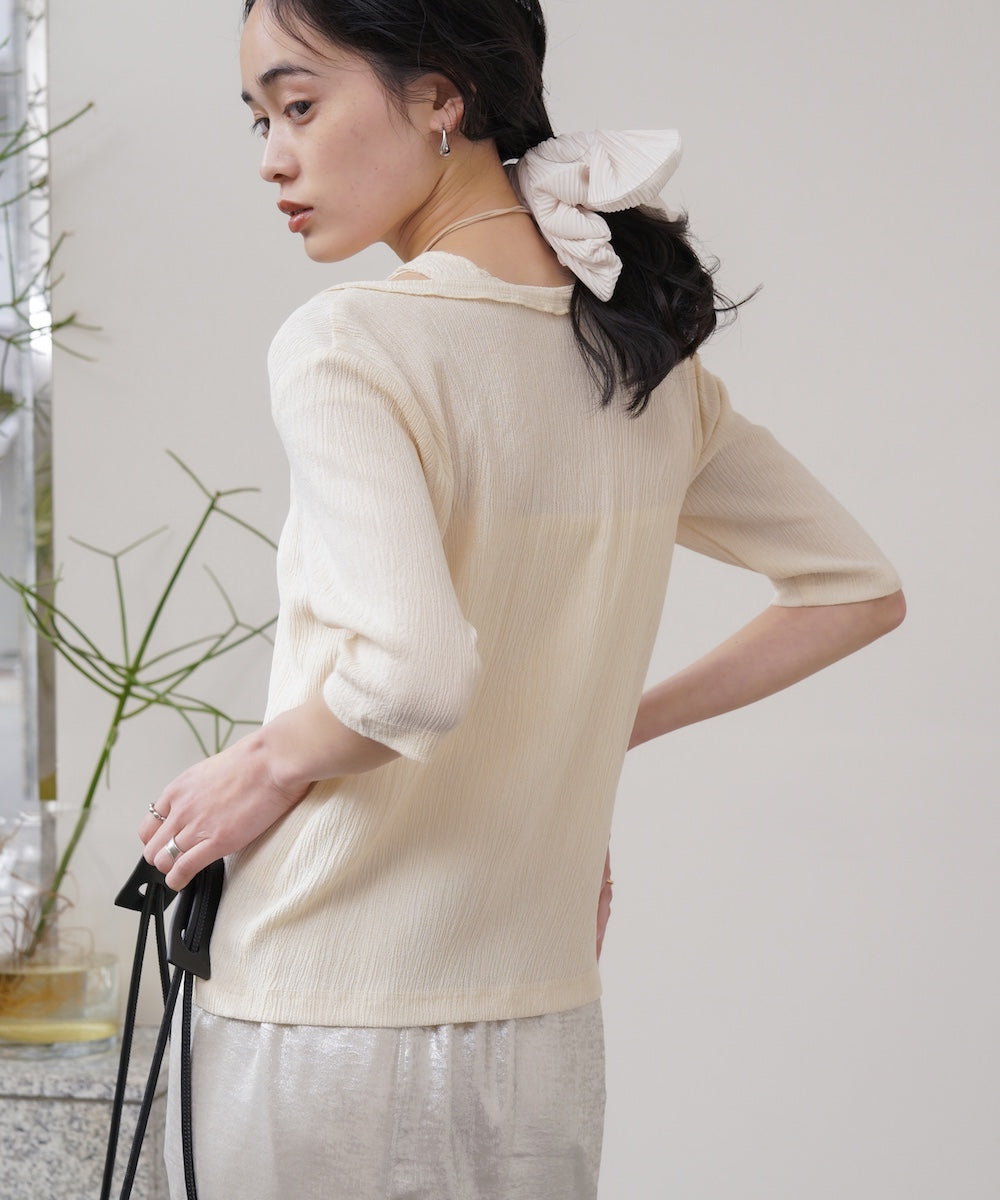 フェイクレイヤードカーディガントップス