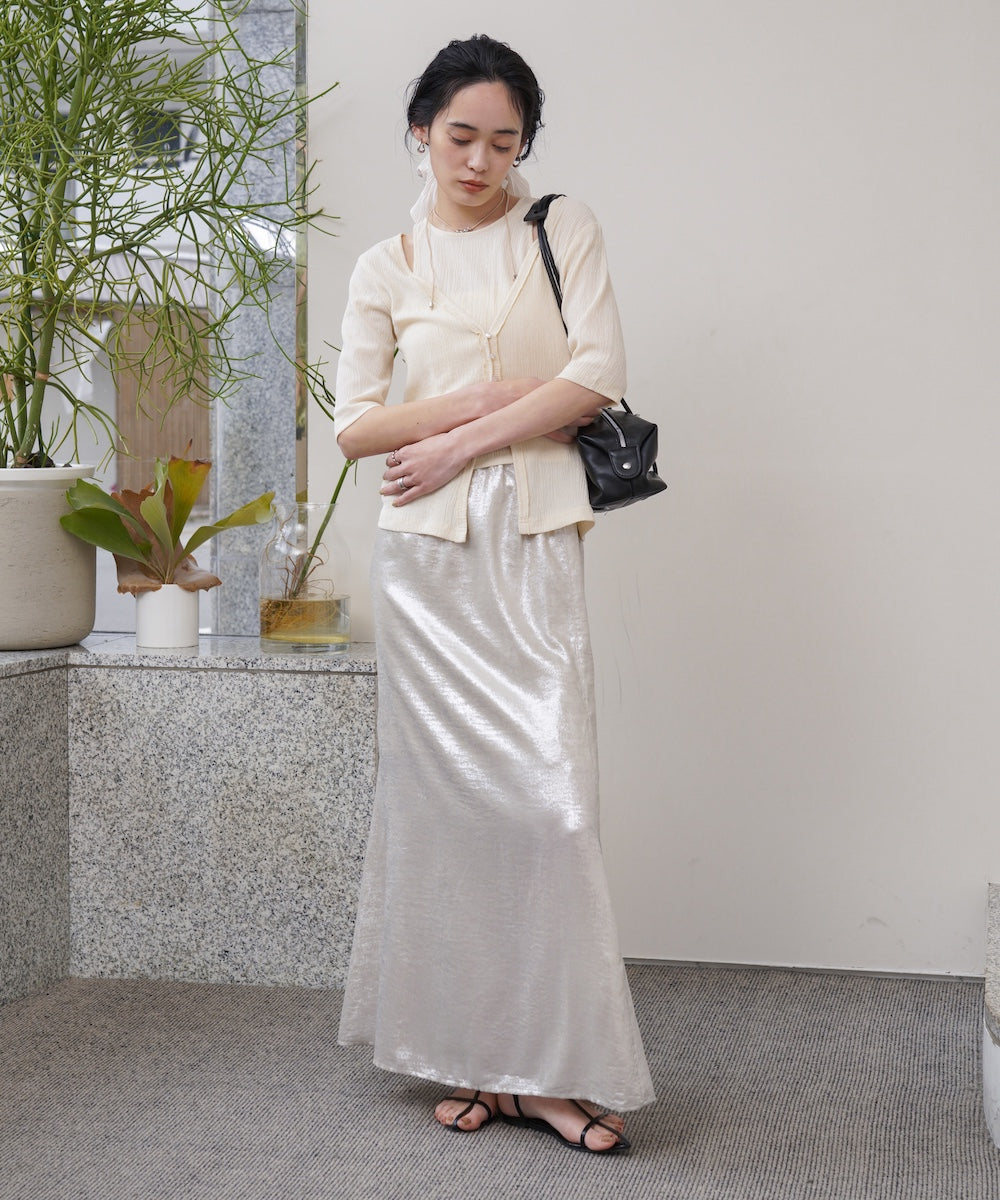 フェイクレイヤードカーディガントップス