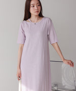 ラメカットソーハーフスリーブスリットワンピース