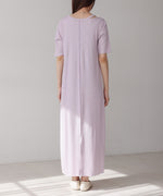 ラメカットソーハーフスリーブスリットワンピース