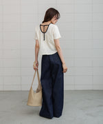 配色パイピングシャギーカットトップス