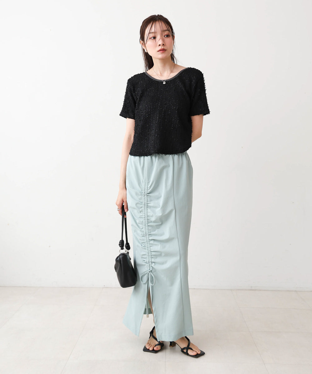 アシメドロストスリットタイトスカート