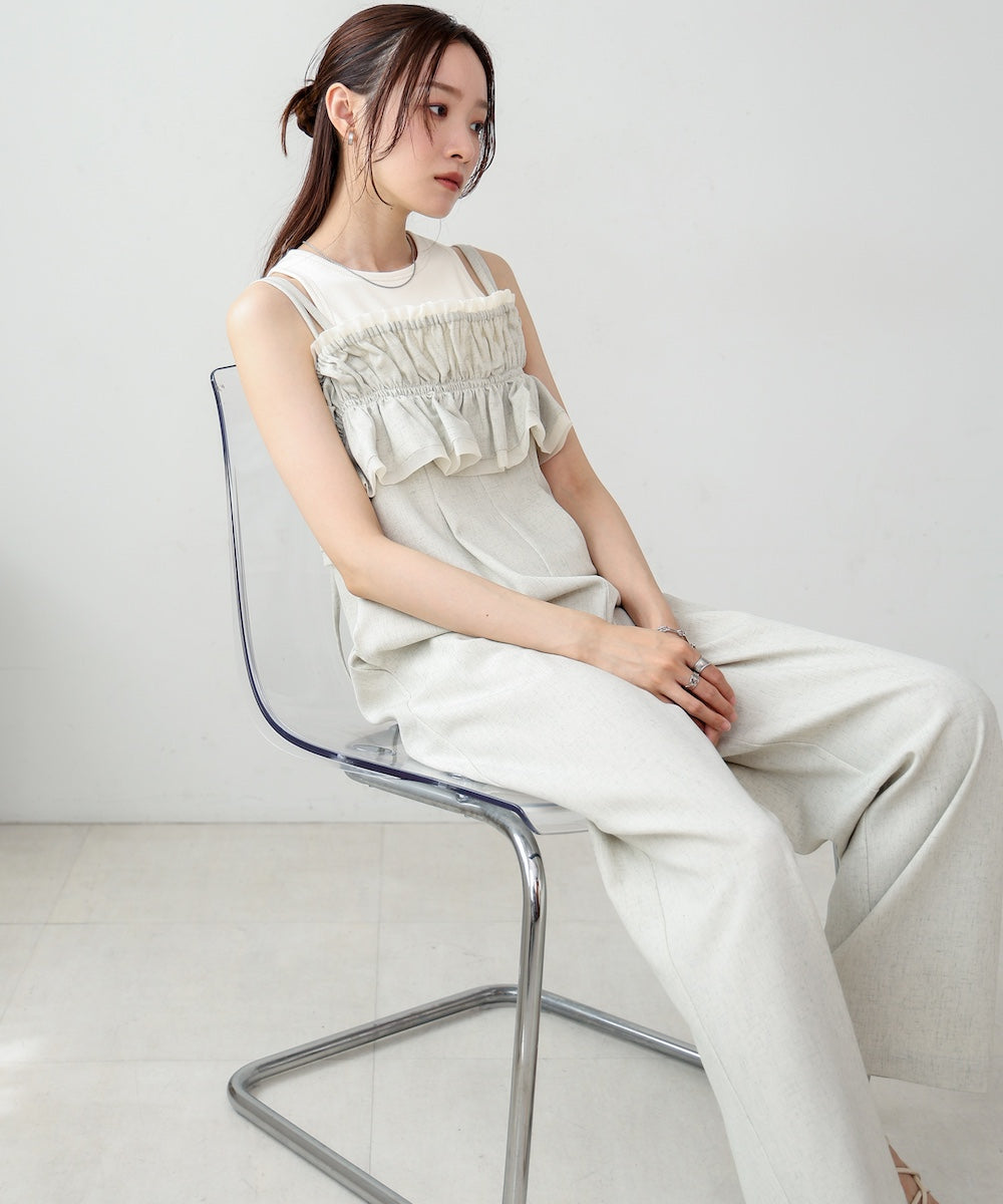 【S・Mサイズ展開】ギャザーオールインワン