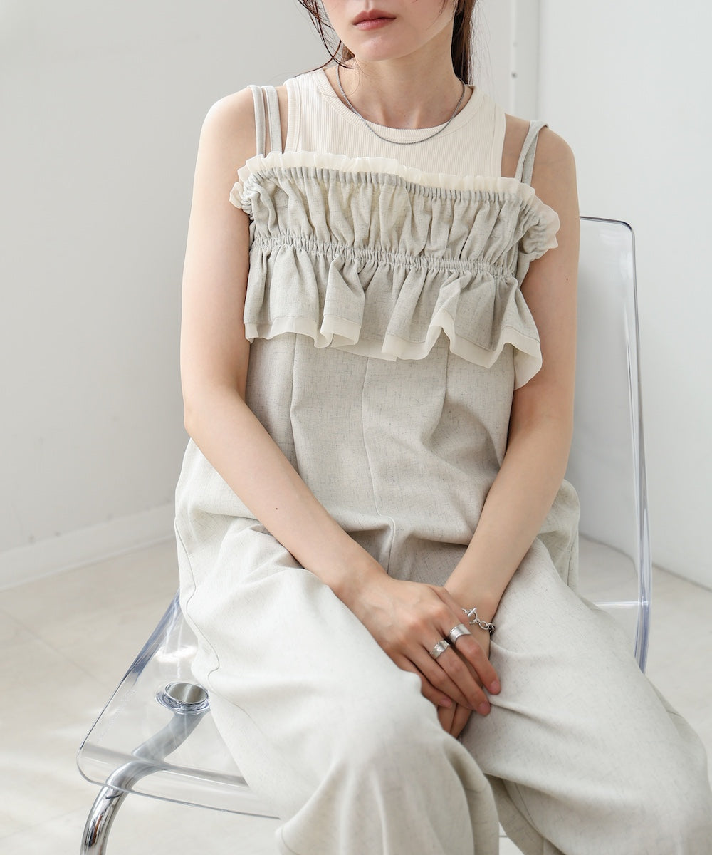 【S・Mサイズ展開】ギャザーオールインワン