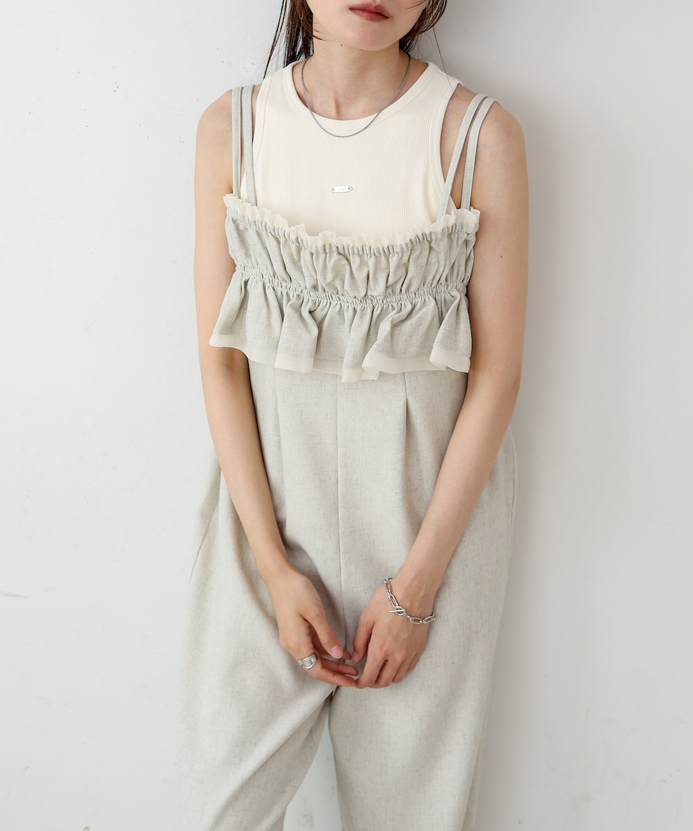 【S・Mサイズ展開】ギャザーオールインワン