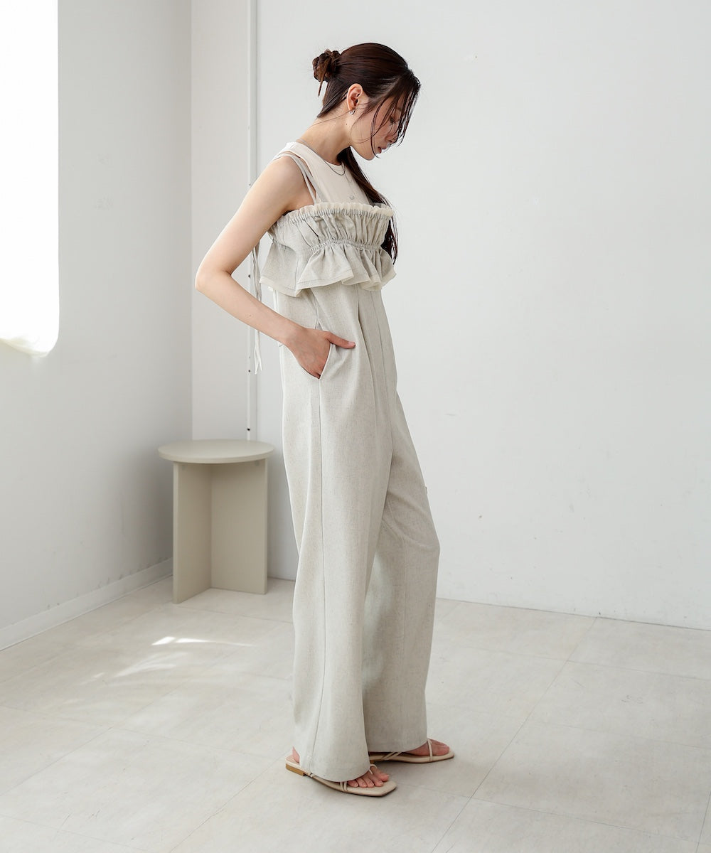 【S・Mサイズ展開】ギャザーオールインワン