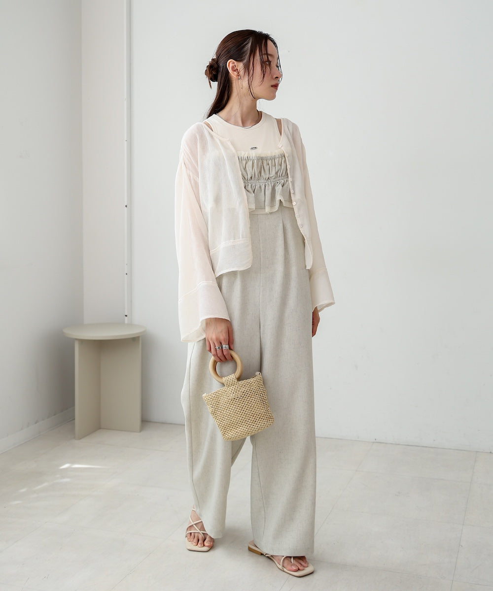 【S・Mサイズ展開】ギャザーオールインワン