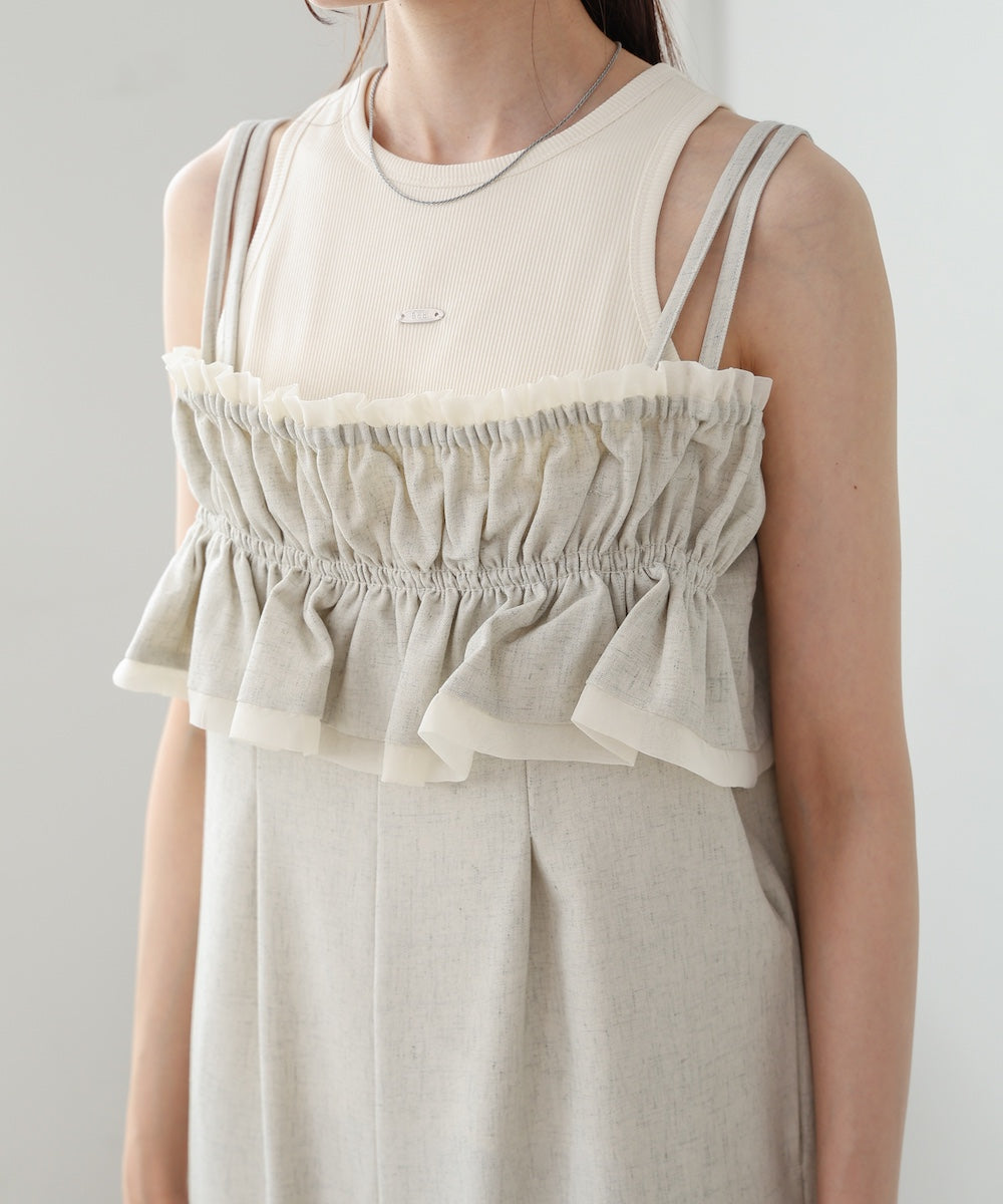 【S・Mサイズ展開】ギャザーオールインワン