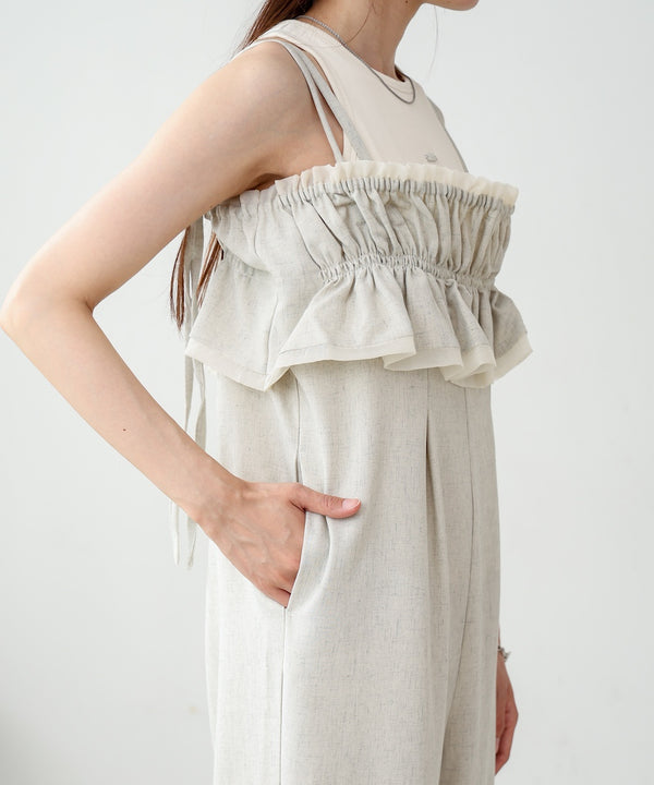 【S・Mサイズ展開】ギャザーオールインワン