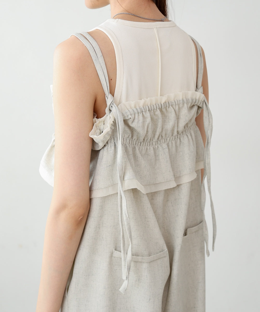 【S・Mサイズ展開】ギャザーオールインワン