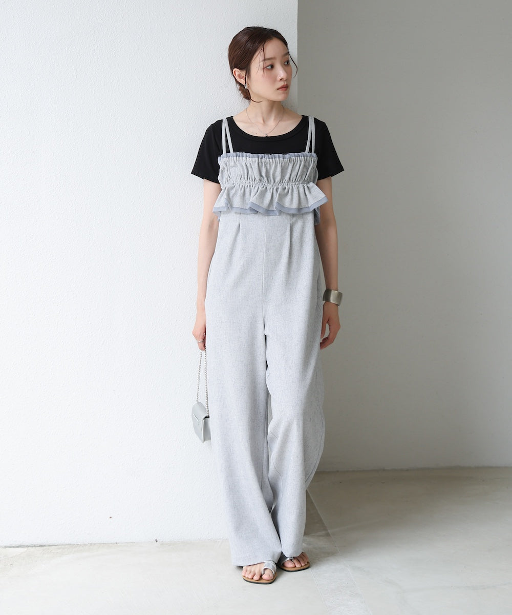 【S・Mサイズ展開】ギャザーオールインワン