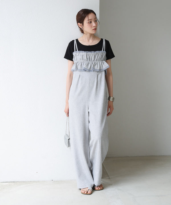 【S・Mサイズ展開】ギャザーオールインワン