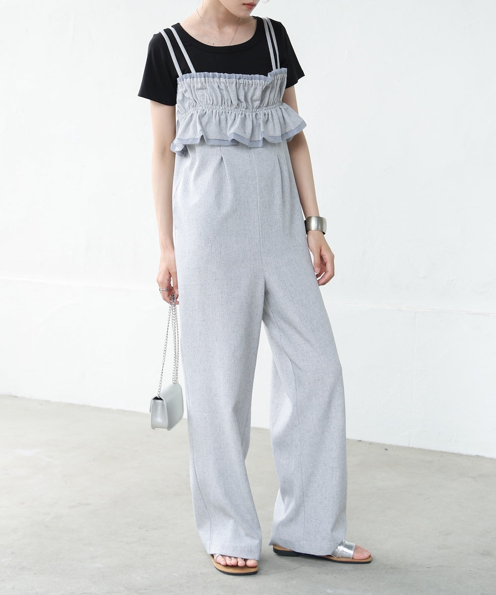 【S・Mサイズ展開】ギャザーオールインワン