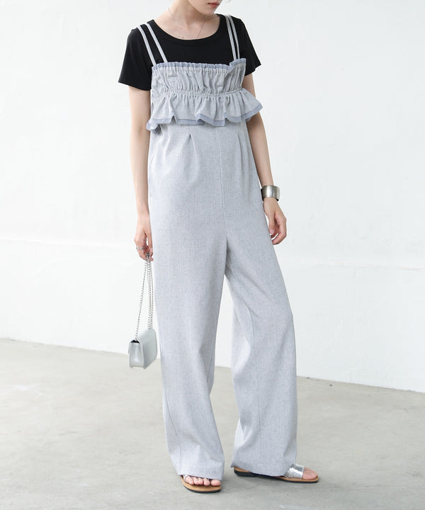 【S・Mサイズ展開】ギャザーオールインワン