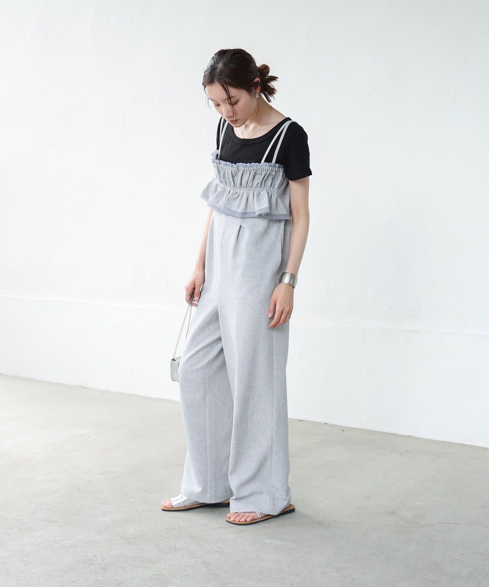 【S・Mサイズ展開】ギャザーオールインワン