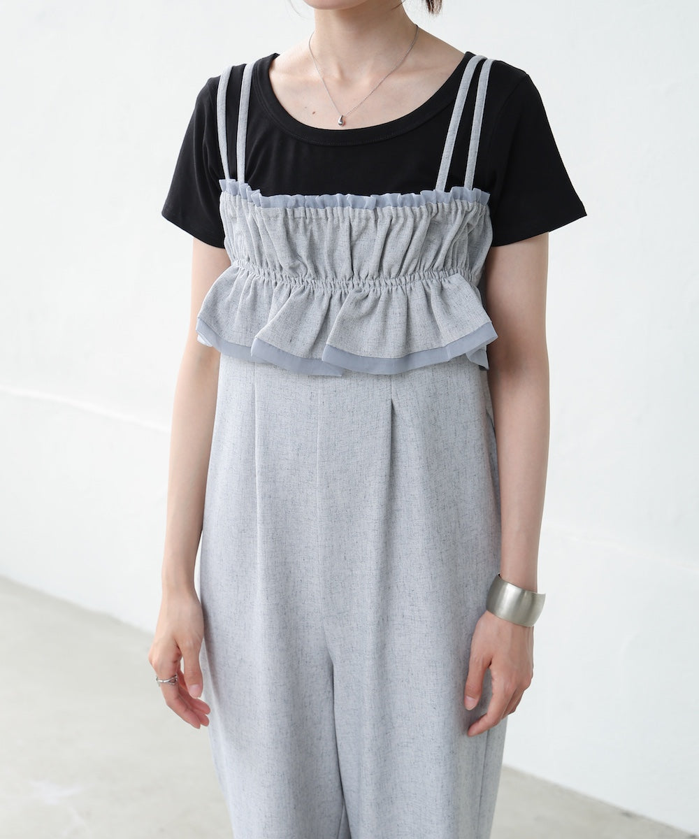 【S・Mサイズ展開】ギャザーオールインワン