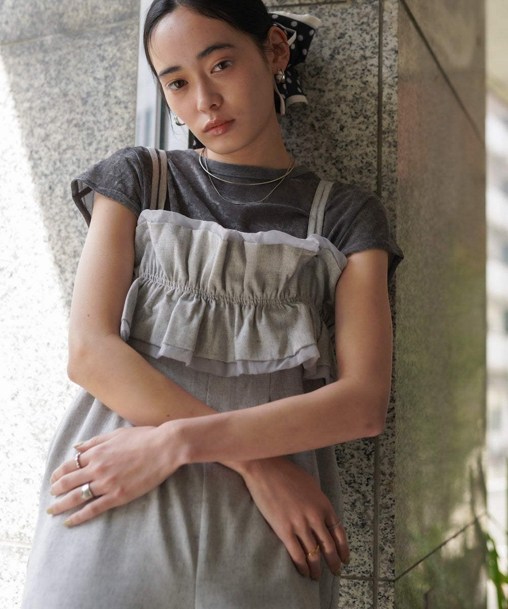 【S・Mサイズ展開】ギャザーオールインワン