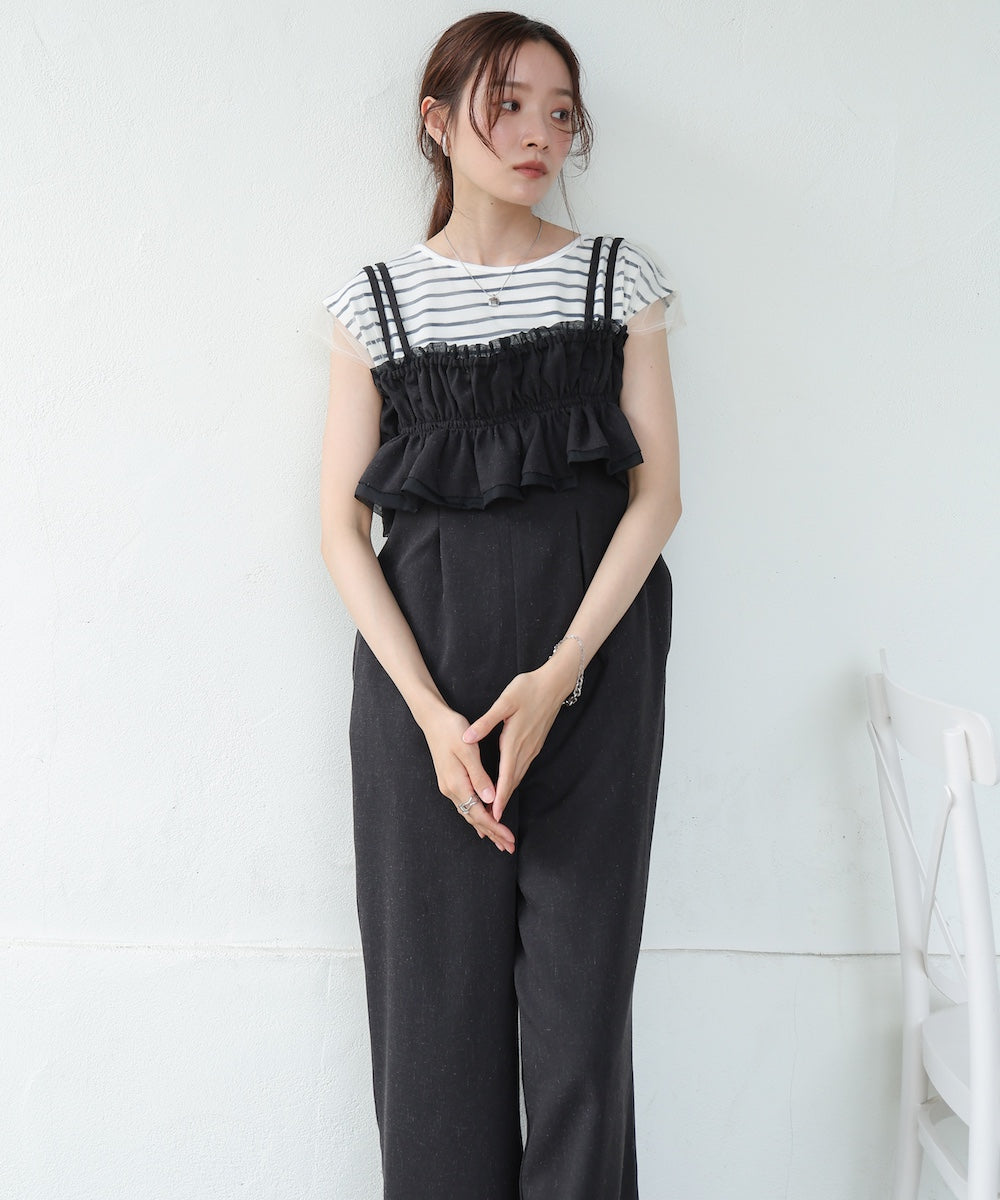 【S・Mサイズ展開】ギャザーオールインワン