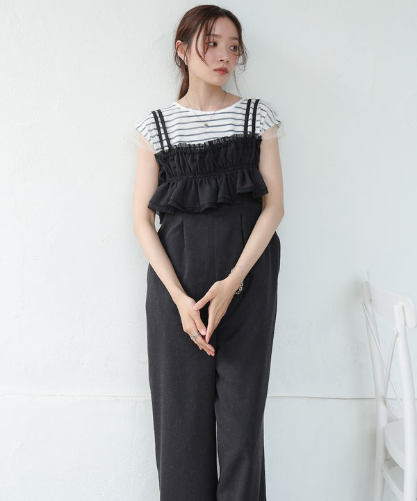 【S・Mサイズ展開】ギャザーオールインワン