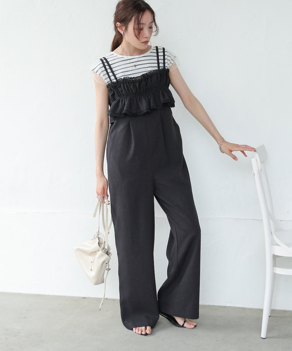 【S・Mサイズ展開】ギャザーオールインワン