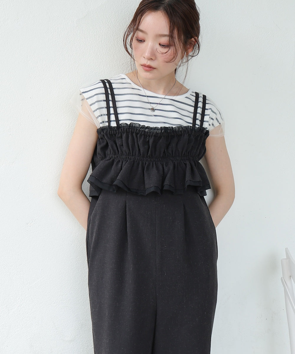 【S・Mサイズ展開】ギャザーオールインワン