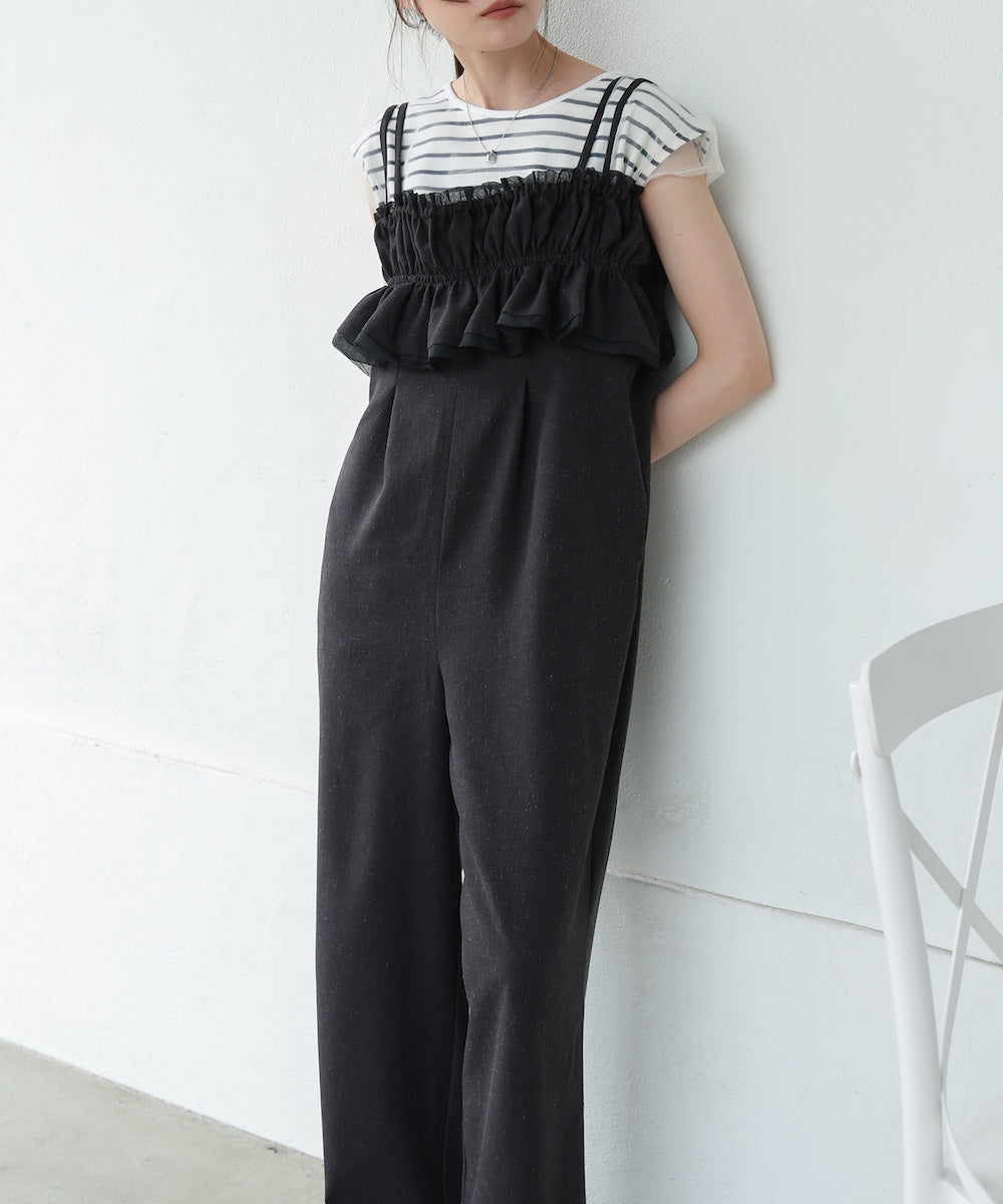 【S・Mサイズ展開】ギャザーオールインワン