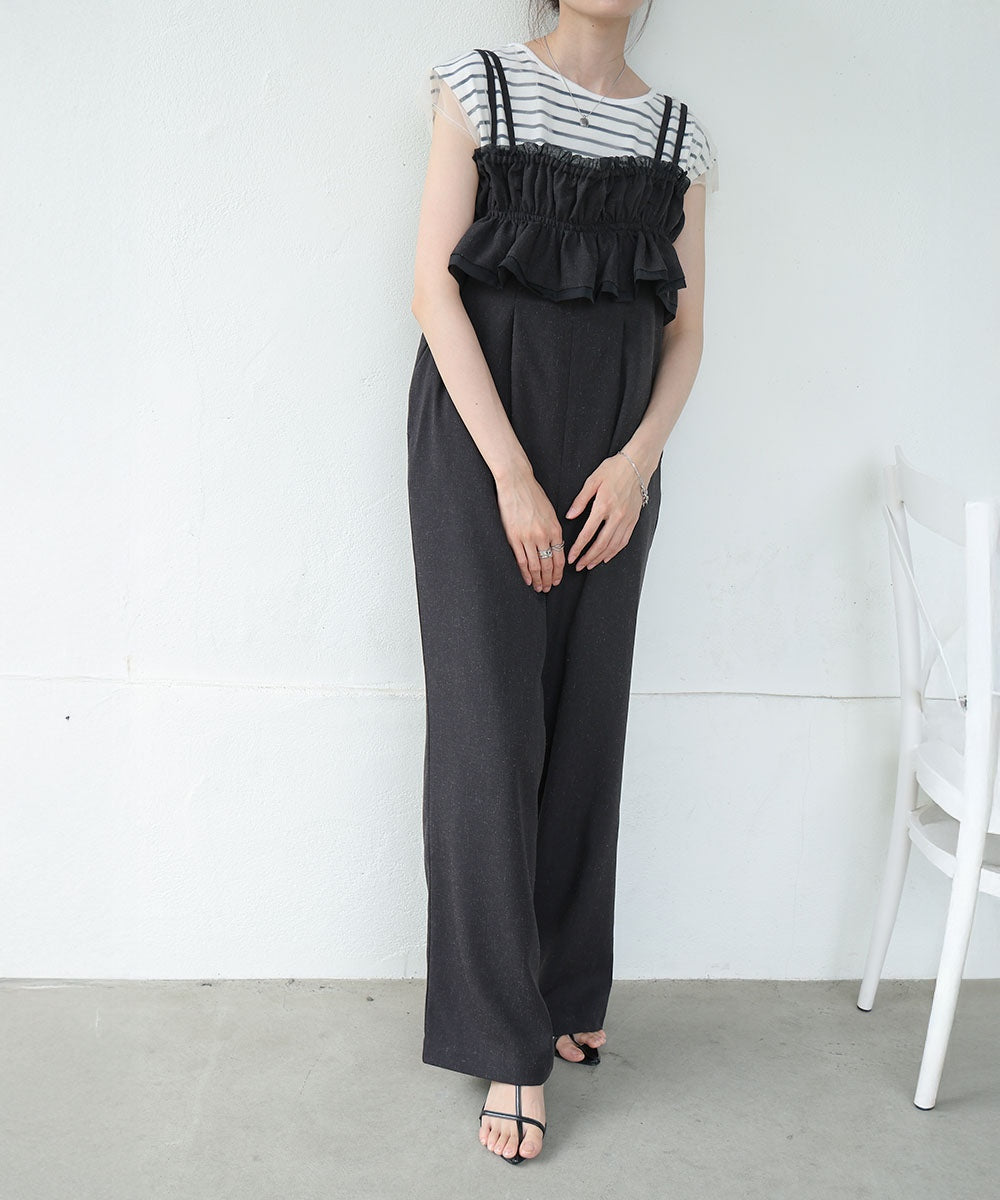 【S・Mサイズ展開】ギャザーオールインワン