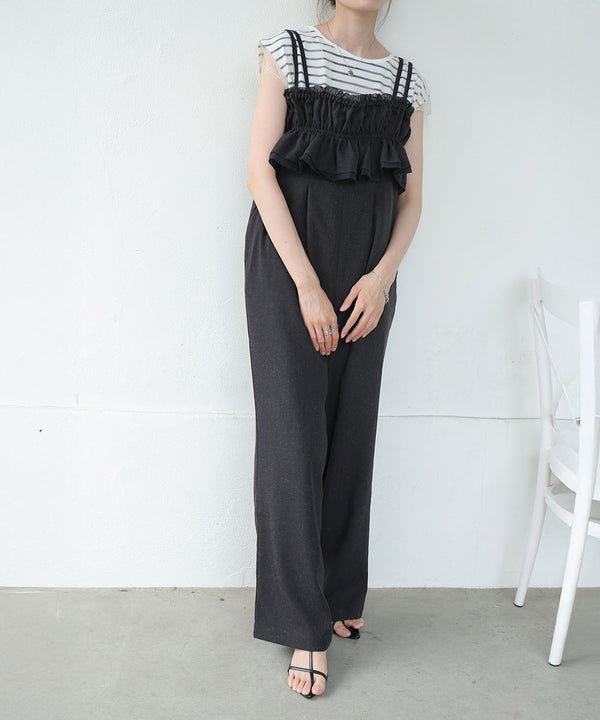 【S・Mサイズ展開】ギャザーオールインワン