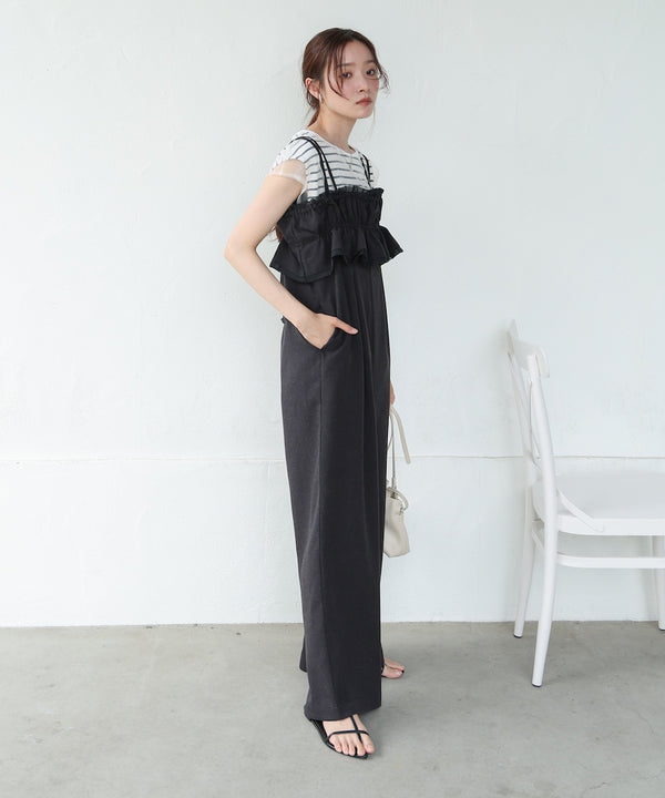 【S・Mサイズ展開】ギャザーオールインワン