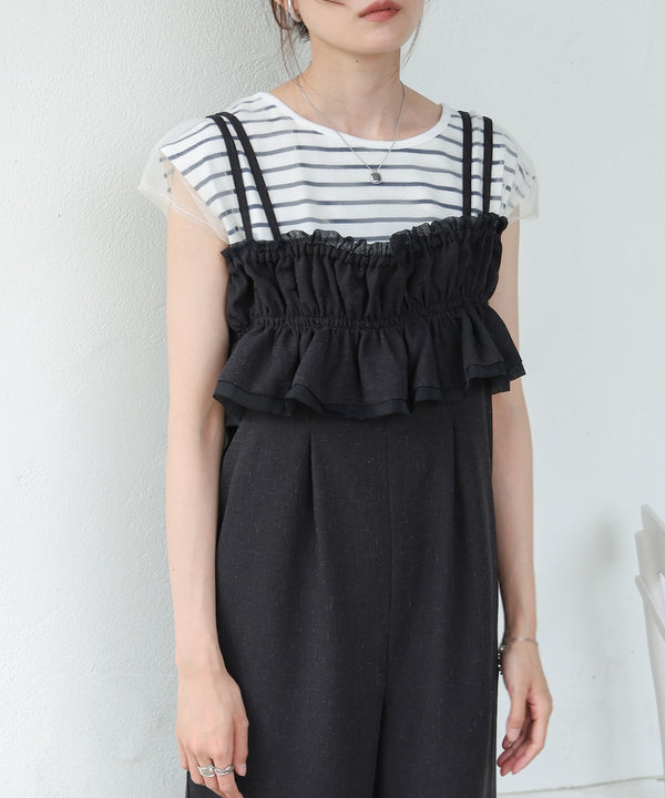 【S・Mサイズ展開】ギャザーオールインワン