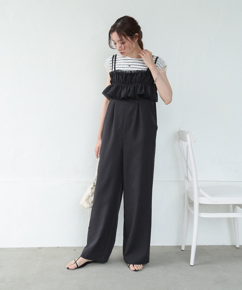 【S・Mサイズ展開】ギャザーオールインワン