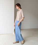 衿付き配色ニット