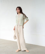 衿付き配色ニット