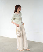 衿付き配色ニット